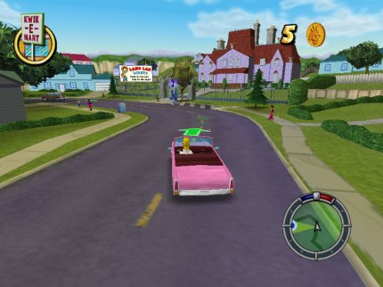 Open World à la GTA: In Hit&amp;Run seid ihr zu Fuß oder per Fahrzeug in der frei begehbaren Spielwelt von Springfield unterwegs.