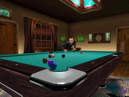 Pool wird in einer Kneipe gespielt  leider fehlen Zuschauer, die den Schauplatz beleben. 