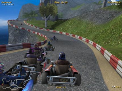 Die Computergegner fahren meist in Reih und Glied. Überholversuche sind selten.