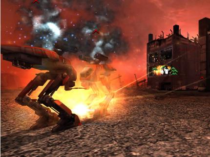Aus den umstehenden Häusern heraus machen die verschanzten Soldaten mit den übermächtigen Mechs kurzen Prozess.