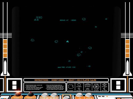 Asteroids gehört zu den Klassikern der Sammlung.