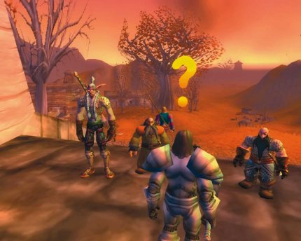 Das Fragezeichen über einem NPC-Kopf signalisiert, dass Sie nach Erfüllung einer Mission zu dieser Spielfigur zurückmüssen.&nbsp;