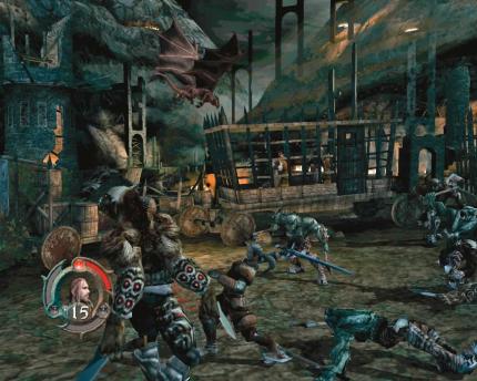 Fliegende Drachen und Orks in einer d&uuml;steren Welt: Demon Stone will Herr-der-Ringe-Atmosph&auml;re aufbauen und schafft das auch teilweise. 