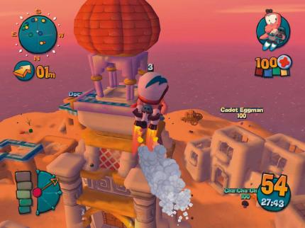 Das Jetpack eignet sich ideal, um hohe Orte wie den im Bild zu sehenden Turm zu erreichen.