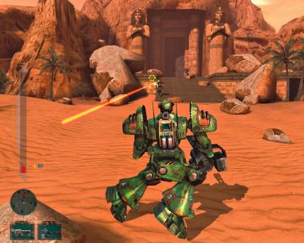 Als gewaltiger Mech stampfen Sie durch hübsche kleine Areale.