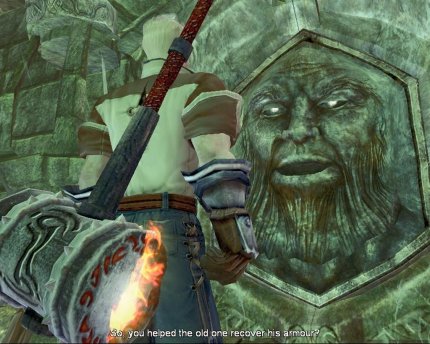 Die witzig geschriebenen Dämonentüren gehören zu den kultigsten Features von Fable.