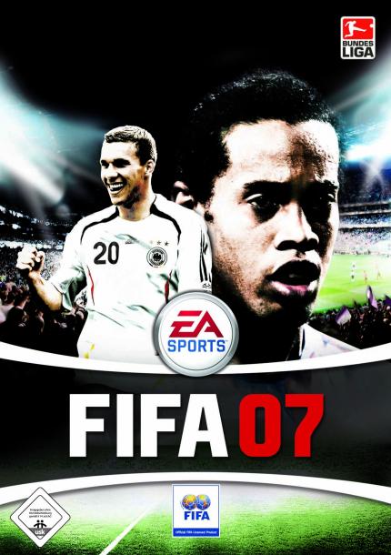 An(ge-)sichtssache: Auf dem deutschen Cover von FIFA 07 prangte neben Ronaldinho auch Lukas Podolski