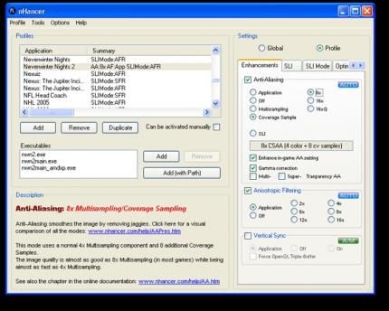 Download: Nhancer 2.4.2 - Geforce tunen