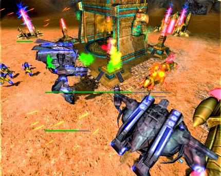 Gleich geht es dem Oberhaupt von Team Ancient Force (im Gebäude) an den Kragen. Diese Aztekenkrieger setzen auf Tiereinheiten wie die Echsen rechts.