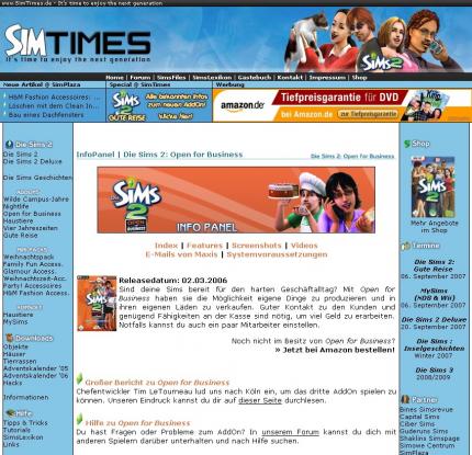 Die Sims 2 Communitys im WWW