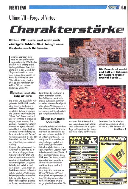Ultima VII: Forge of Virtue im Klassik-Test