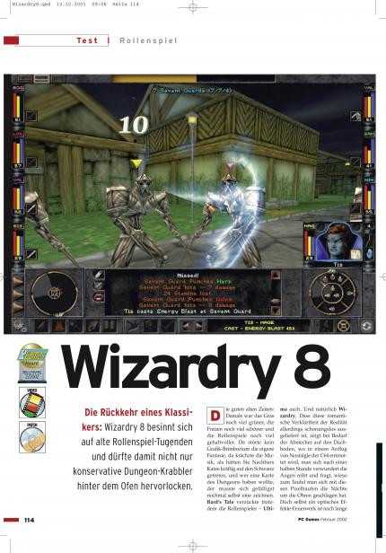 Wizardry 8 im Klassik-Test