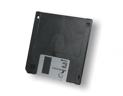 Eine typische 3,5-Zoll-Diskette.