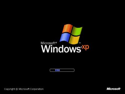Der Startbildschirm von Windows XP.