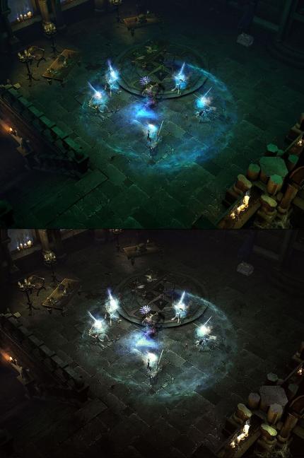 Diablo 3 sei viel zu bunt, beklagten sich die Spieler und begannen ihre Vorstellung von dem Grafikstil umzusetzen. Unten seht ihr einen Fanentwurf, oben das Original.