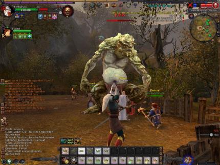 Trolle überfallen während einer öffentlichen Quest ein Dorf. Wir spielen Retter.