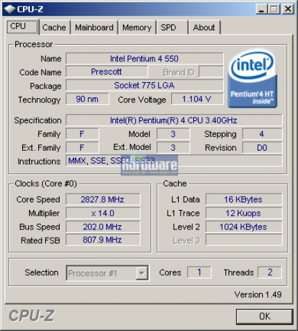 CPU-Z verrät sämtliche Details Ihres Prozessors. (1)