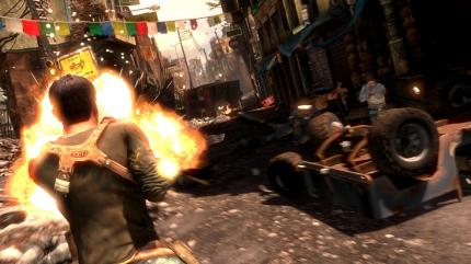 Action satt: Uncharted 2 geizt nicht mit Effektgewitter. Zwischendurchs schlägt Naughty Dog aber auch ruhige Töne an.