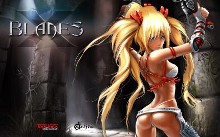 X-Blades-Wallpaper: Ayumi in virtueller Form.