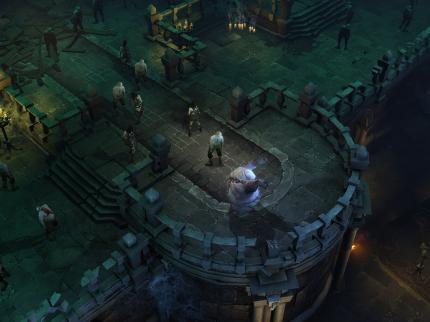 Diablo 3-Bestiarium: Ein Groteske in Begleitung weniger Zombies.