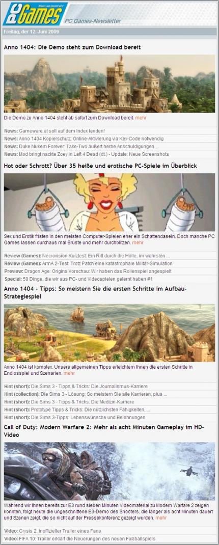 Der PC Games Newsletter