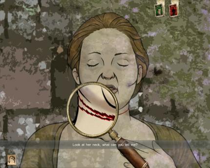 Die ermordeten Frauen untersuchen Sie in der Nahansicht mit der L upe, um jeden auch noch so kleinen Hinweis zu entdecken.