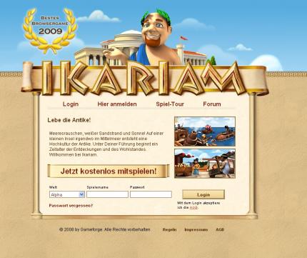 Ikariam spielen unter www.ikariam.de