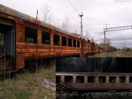 Echte (das gesamte Bild) und virtuelle Impressionen (unten-rechts zu sehen) aus der Stand-Alone-Erweiterung Stalker: Call of Pripyat. (1)