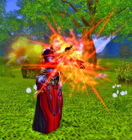 Der erste Zauber Ihres Magiers ist Flammenstoß. Sie können damit auch in höheren Levels einen Großteil an Schaden verursachen. 