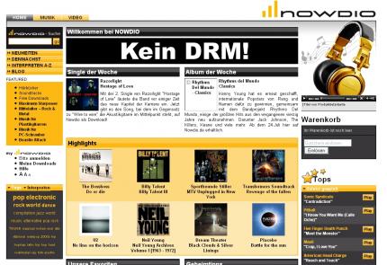 'Kein DRM!' auf dem Musikportal nowdio.de - Der Kunde wird wieder König.