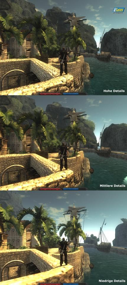 Schön zu erkennen: Texturdetails, Sichtweite und Shaderqualität machen sich deutlich bemerkbar. 