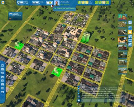 DRAUFSICHT I So spielen Sie Cities XL die meiste Zeit. Das Interface ist übersichtlich und die meisten Elemente frei positionierbar.