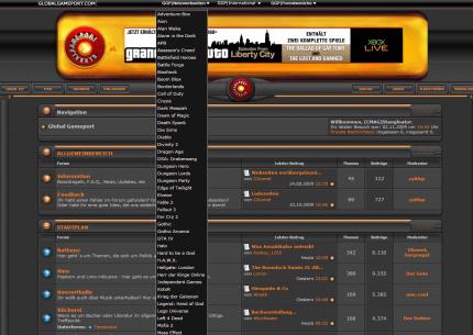 Globalgameport Startseite: Hier können Sie alle Netzwerkseiten anwählen.