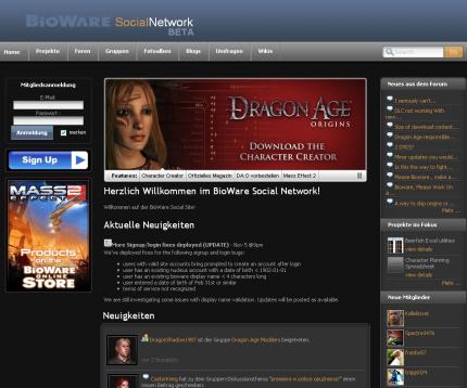 Das Social-Network rund um Dragon Age.