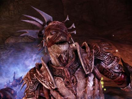 Das Design der Monster (hier ein Hurloc-Krieger der Dunklen Brut) erinnert stark an die bizarren Orks aus Peter Jacksons Der Herr der Ringe-Verfilmung und passt gut zum Setting. 