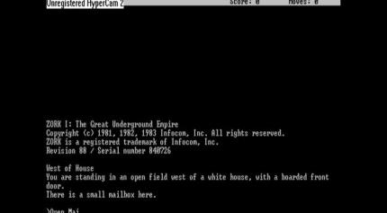 Das Text-Adventure Zork setzte noch jede Menge Phantasie des Spielers voraus. 