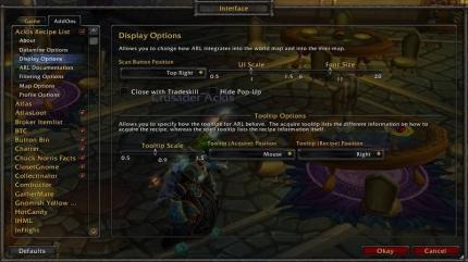 Ackis Recipe List für World of Warcraft.