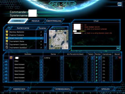 Hier dokumentiert ein Spieler Beschimpfungen in Command '& Conquer.