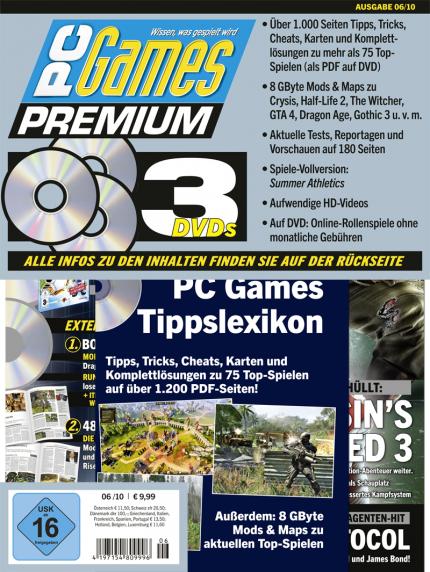 So sieht die PC Games Premium 06/10 im Laden aus - und so schicken wir Ihnen das Paket auch gerne auf Wunsch zu.
