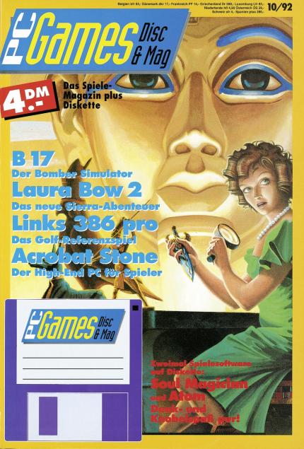 Die allererste PC Games aus dem Jahre 1992 - Laura Bow blieb nicht das letzte Adventure, das es aufs Cover schaffte.
