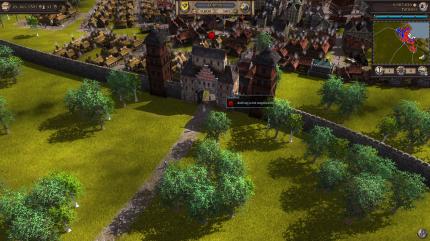 Aufträge: Ob der Landesfürst gerade etwas möchte, sehen Sie an dem roten Symbol über den Stadttoren.