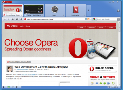 Neue Version von Opera