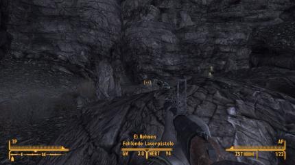 Für Ritterin Torres suchen wir diese Laserpistole aus dem Arsenal. Wir finden sie, wenn wir mit dem Paladin am Schießstand sowie dem Anwärter Stanton sprechen und dann vom Hidden Valley nach Osten in Richtung Scorpion Gulch wandern.