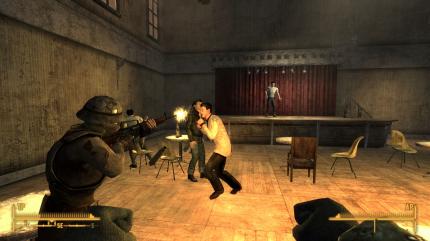 Wenn wir für den RNK-Botschafter Crocker mit dem King über die Einstellung der Gewalt in Freeside verhandeln, läuft die Situation leicht aus dem Ruder und Colonel Moores Soldaten eröffnen das Feuer.