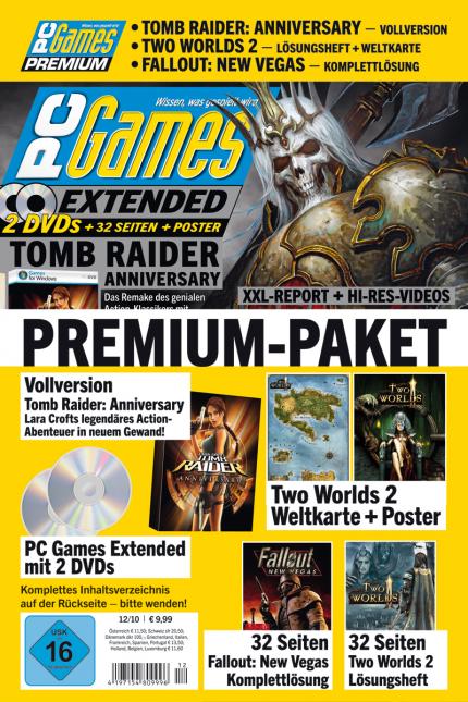 Die PC Games Premium 12/10 mit zwei DVDs, Vollversion, Two Worlds 2-Komplettlösung und Weltkarte können Sie im PC-Games-Shop nachbestellen.