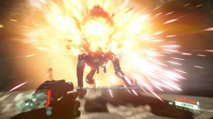 Crysis 2: Das C4 zündet, der Gegner ist Geschichte. Crytek setzt den Pinger mehrmals im Spiel als eine Art Mini-Bossgegner ein. Das tröstet aber nur wenig darüber hinweg, dass Crysis 2 keine richtigen Bosskämpfe bietet.