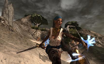 Dragon Age 2: Isabela als Schurkin ist auf den Zwei-Waffen-Kampf beschränkt. Bogenschießen etwa, können Sie ihr nicht beibringen.