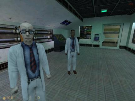 Die Ruhe vor dem Sturm: Held Gordon Freeman begibt sich gerade zum Experimentier-
raum. Noch weiß der Spieler nicht, dass der simple Test in einem Fiasko endet. 