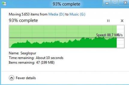 Kopierfenster in Windows 8.
