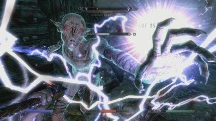 Sobald Gegner mit Zaubern angreifen, wird die Sicht durch die Zaubereffekte teils so deutlich erschwert, dass man für einen Moment lang kaum noch etwas erkennt. - Bild stammt aus der Xbox 360-Version von The Elder Scrolls 5: Skyrim.